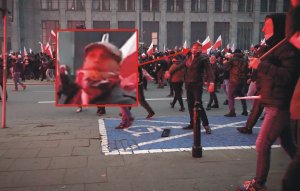 Wizerunki osób podejrzewanych o naruszenia prawa na terenie Śródmieścia w Warszawie w dniu 11 listopada
